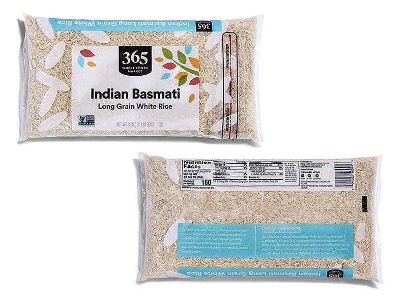 hình minh hoạ mẫu bao bì gạo xuất khẩu của Ấn Độ